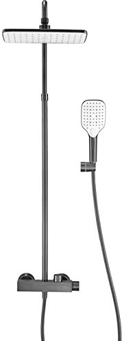 Gerrit Duschsystem mit Wannenauslauf, Duscharmatur-Set, wandmontiertes Dusch-Kombi-Set mit Handbrause und rechteckigem Regenduschkopf, Badewanne und