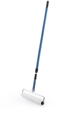 Spied Aerator Roller for Self-Leveling Concrete, Flooring, Screeding, and Latex, Rolling Attachment Removes Air Bubbles for a Smooth Floor Finish, 500 mm Wide And 17mm Spike Length 2m Telescopic Stick