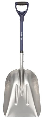 Nohovu Pala da neve per vialetto, grande capacità con manico a D, pala da neve in alluminio per rimozione della neve, 114 cm