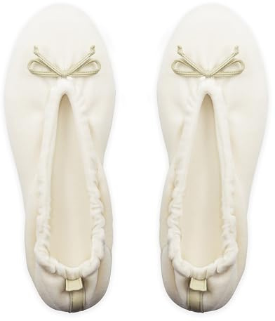GLOVE STORY Pantofole Ballerina da Interno da Donna in Velluto con Suola in Morbida Pelle - Materiale Morbido e Confortevole - Pantofole Ballerina da Donna Morbide - Realizzate a Mano (Beige 35/36)