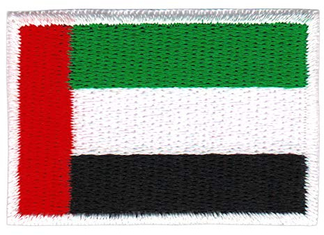 Vereinigte Arabische Emirate Flagge klein Aufnäher zum aufbügeln oder aufnähen Bügelbild Aufbügler für Kleidung gestickter Bügelpatch Applikation Patch Größe 4,7 x 3,2 cm
