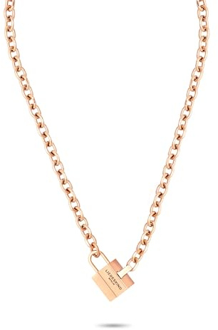 LIEBESKIND BERLIN Damen Schmuck Love-Lock - Kette & Armband mit coolem Liebeskind Schloss-Anhänger aus Edelstahl - Erhältlich in Silber, Gold & Roségold, Größenverstellbar