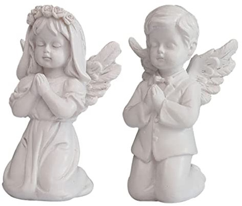 Gatuida 2stücke Engel Figuren Aus Harz Für Heimdekoration Schreibtischdekoration Harzkunsthandwerk Sammlerstück Oder Kleines Ornament