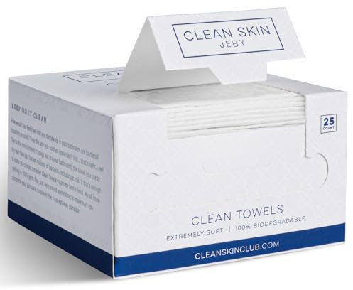 LOPHE Toallas Desechables Faciales, 25 Piezas Toallitas Desmaquillantes, Toalla Limpieza de Uso Húmedo y Seco, Biodegradables Toallitas para Limpieza Facial, Toalla Cara para la Piel Sensible Del