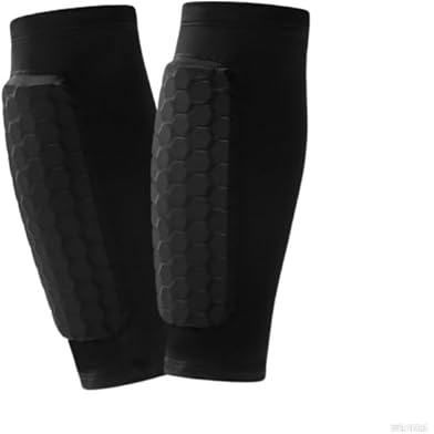 Kinder Fußball Schienbeinschoner - Stoßfest Waben-Schienbeinschützer, Mini Größe für Jungs, Soccer shin Pads für Kinder, Fußball Zubehör mit Schienbeinschoner Halter (Schwarz, M)