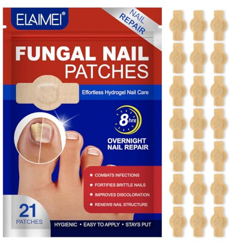 QOCUILC 21 Stück Nagelpflege-Pflaster für Männer und Frauen, Pflegepads zur Unterstützung der Nagelregeneration, Geeignet bei Verfärbungen und beschädigten Nägeln