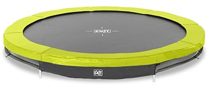 Premium 3.0 m Inground Trampolin - Sicherheitsverbessertes rundes Trampolin für Erwachsene & Jugendliche (14+ Jahre) mit Trittzugang & stoßdämpfendem Rahmen