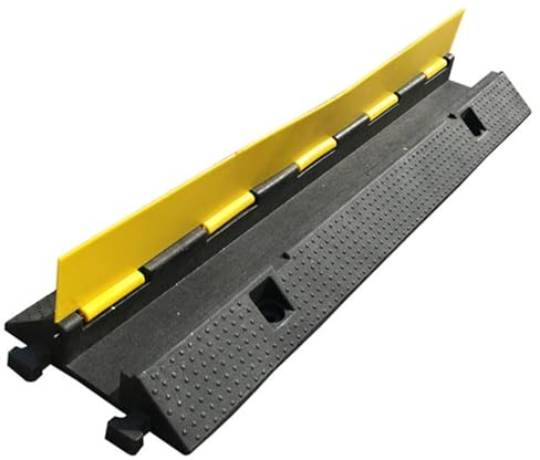 Pasacables Suelo, Protector Cable de 1 Canal de PVC de Caucho y Plástico, Rampa Coche de 100 Cm, Capacidad de 500 Kg para Entrada para Ocultar Cables, Mangueras y Tuberías(1000x260x65mm/39x10x2.6in)