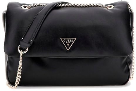 GUESS sac à épaule bandoulière Sunetra Convertible Crossbody Flap Black noir