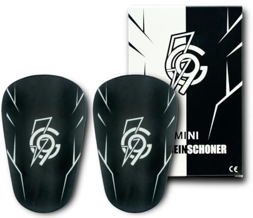 Mini Schienbeinschoner Fußball für Kinder & Erwachsene - Mini Shin Pads für Jungen, Mädchen, Damen & Herren, extra kleine Schienbeinschützer für Training & Spiel in schwarz und weiß