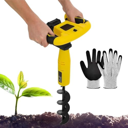 Petrol Earth Auger, Cordless Electric Earth Auger With Reverse Function, 350W Power & 550rpm Speed For Effortless Post Hole Drilling In Various Terrains