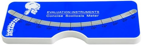 perfk Medidor de prueba de escoliosis acrílico de 0 a 30° para medir alineación espinal, evaluación médica, rendimiento, fácil de usar, adorno, Azul
