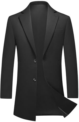 KUDMOL Blazer Homme Longue Veste de Costume à Deux Boutons Slim Fit Blazer | Blazer Casual Formel pour Business Fête Confort