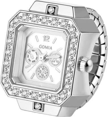 Lancardo Ringuhr Fingeruhr Elastische Damen: Glänzend Analoge Quarzuhr Fingerringuhr Golduhr Stretchband Ring Uhr Uhrenring Damenuhren Geschenke für Frauen Mädchen Gold