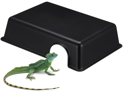 DIYEAH Escondite para Reptiles y Arañas Cueva de Humedad Plástico Grande para Terrario Decoración Hábitat Reptil Mascota