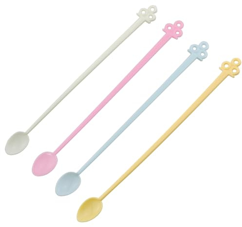 ZZHXSM 30PCS 5Inch Mini Plastic Coffee Stirrers Colourful Disposable Drink Stirrers Yoghurt Jam Spoons Multi Colour Assortment For Tea Honey Milk Cocktails