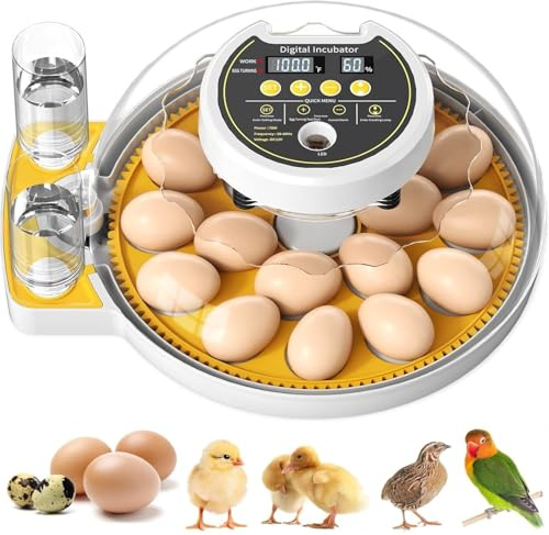 Upgrade Egg Incubator for Hatching 18-60 egg with Automatic Egg Turning and Humidity Control, Full Automatic Incubators for Hatching Eggs, Incubator for Farm Science Classroom Home Chicken Duck Quail