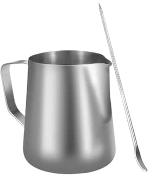 Générique 350ml Stainless Steel Milk Frother With Latte Art Needle Measuring Cup 304 Pitcher Barista