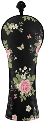 Copri mazze da golf vintage rosa rosa nero per driver ibrido legno PU pelle mazze da golf con etichette numerate per donne uomini