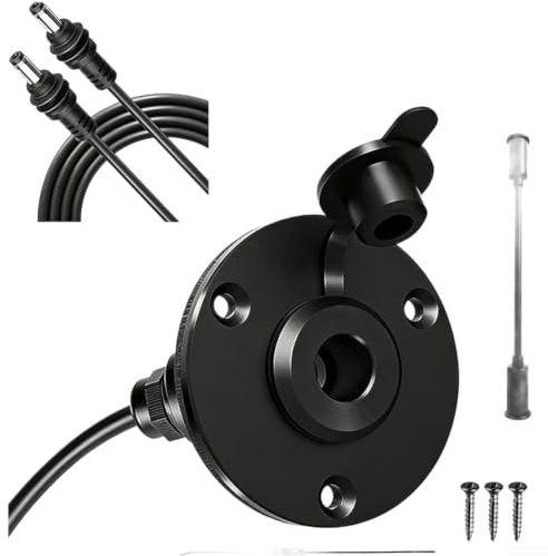 per Starlink per mini passaggio a parete, impermeabile, in alluminio, passacavi per camper con presa DC 5,5 x 2,1 mm per adattatore RJ45 per barche campeggio (1 pezzo)
