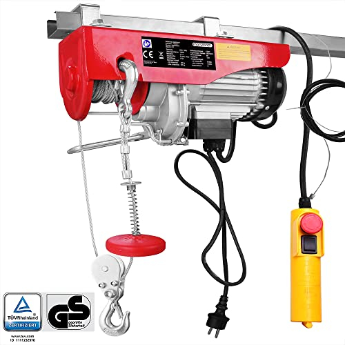 MONZANA® elektrische Seilwinde 300kg bis 600kg Hubhöhe 12m Seilzug Motorwinde Flaschenzug Hebezug Seilhebezug Kettenzug