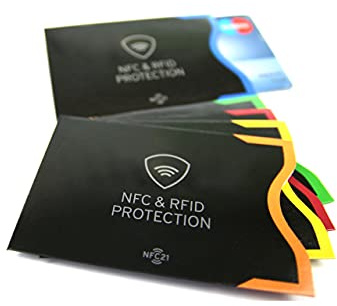NFC Schutzhülle - NFC Blocker - 90x60mm - 5 Farben - 5 Stück