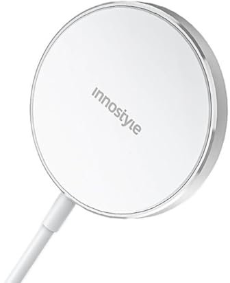 Innostyle Magease Cargador Inalámbrico de Inducción 15w para, Carga Rápida y Segura, Diseño Compacto, Hogar Y Oficina, Compatible con Múltiples Modelos de (Blanco)
