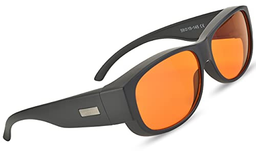 Spectra479 - Fit Over 99.9% Blue Light Blocking Glasses for Sleep - Amber Nighttime Eyewear - Turn your Prescription & Reading Glasses Into World-Class Blue Blockers