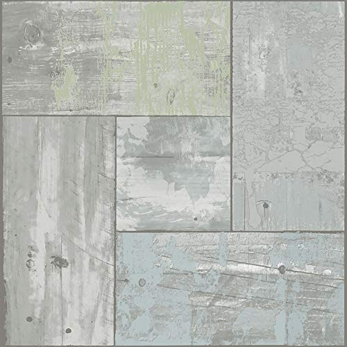 FloorPops FP3290 Boardwalk Peel & Stick Floor Tiles, Gray, 60 L x 24 W x 0.06 T