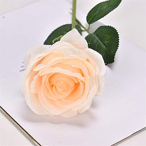 Künstliche Blumen, Künstliche Rosen Echte Berührung für Hochzeit Party Deko DIY, Künstlich Blume für Hochzeit Büro Tisch Fenster Wohnzimmer, Schlafzimmer (Gelb, 12)