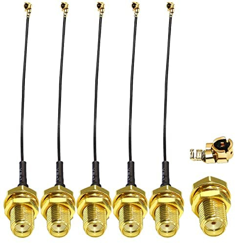 TUOLNK Cable de Extensión Antena WiFi IPX/UFL a SMA - 5 Piezas 6 Pulgadas Cable Flexible de RF 1,13mm con Adaptador Hembra
