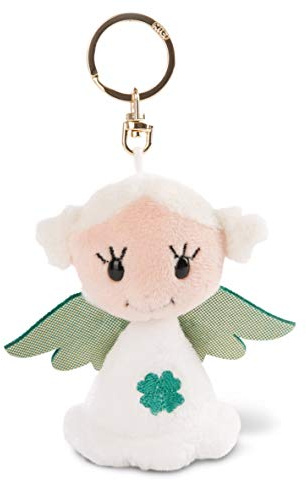 NICI Collezione Guardian Angel: Portachiavi BUONA Fortuna 9 cm con Quadrifoglio, Colore Bianco/Rosso, 47071
