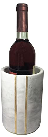 Marble Wine Cooling Barrel，Wine & Champagne Cooler for Parties, Dinner – Keep Wine & Beverages Cold（White）