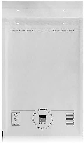 F6 100 St. Luftpolstertaschen Luftpolsterversandtaschen E-PACK F/6 Weiß 240×350 Luftpolsterumschläge