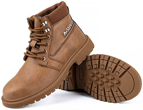 IYVW 813 Scarpe Antinfortunistica Uomo Donna Scarpe da Lavoro con Punta in Acciaio Leggere Traspiranti Antiscivolo Sportive di Sicurezza Scarpe Marrone 42 EU