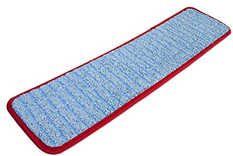 CleanAide Balai plat en microfibre avec bandes de gommage, 45,7 cm, rouge