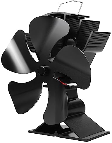 Tomersun Stufa Ventilatore 5 Pale Stufa a Legna Ventilatore Silenzioso Stufa a Legna Ventilatore Termoventilatore Termoventilatore per Legna Bruciatore/Camino/Stufa a legna