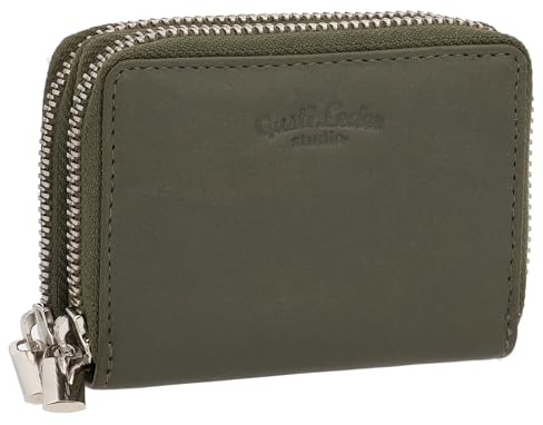 Gusti Geldbörse Leder - Dillon Damen und Herren Portemonnaie Kartenhülle Kartenhalter Klein Grün Leder