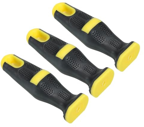 PATIKIL 4,5 tum plastfilhandtag, 3-pack filskärverktyg filhandtag ersättningstillbehör för 0,2 cm diameter fil, svart gul