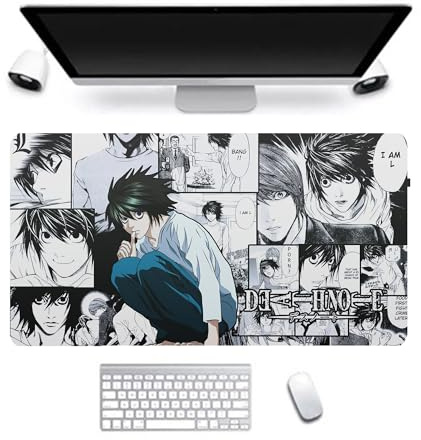 Zhongkaihua Death Note Anime Gaming-Mauspad, Light Yagami L Lawliet 300 x 800 mm erweitert, groß, rutschfestes Gummi-Mauspad, Schreibtischunterlage für Büro, Schreibtisch, Büro, Zuhause