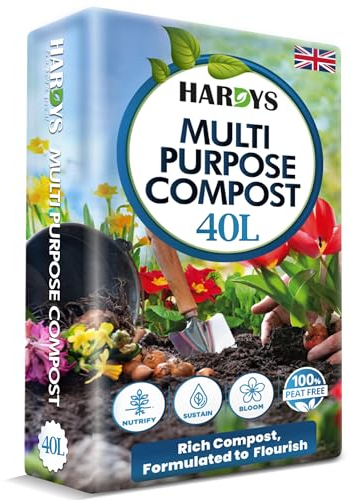 Hardys 40L Multi Purpose Compost - Potting & Seed Compost for Outdoor Plants | All Purpose Indoor Plants Potting | Nutrient Rich Fertiliser for Garden, Pots, Planter Beds