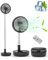 Primevolve Portable Oscillating Standing Fan,Rechargeable Battery Operated USB Floor Table Desk Fan with Remote, 4 Speed Settings Pedestal Fans for Bedroom Office Camping Fishing Travel Black 8