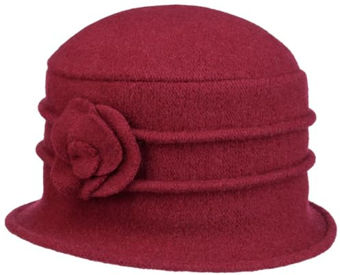 Seeberger Beata Walkhut Wollhut Glockenhut Damenhut Damen - Winter Herbst-Winter - One Size Himbeerrot