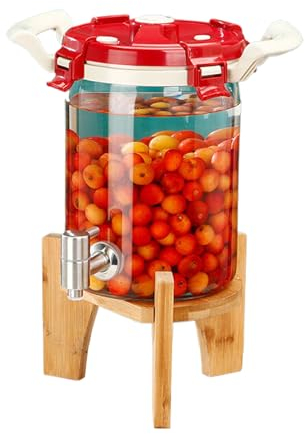 NJDQFA Dispensador De Bebidas De Vidrio,Lata Dispensadora De Bebidas,Cubo para Bebidas Refrigeradas,Dispensador De Agua para Refrigerador con Grifo,Cubo para Vino para,with Bracket,2.5L