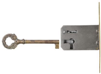Holzando Möbelschloss Einsteckschloss mit Schlüssel 02.4014 Links - Dornmaß 40mm - Halmlänge 52mm