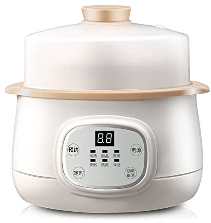Pentola elettrica stufato, pentola stufato elettrica 1,5 l, Rivestimento in Ceramica, pentola a Cottura lenta, pentola elettrica Intelligente Uso Domestico con 3 impostazioni Cottura Ciotola in ce