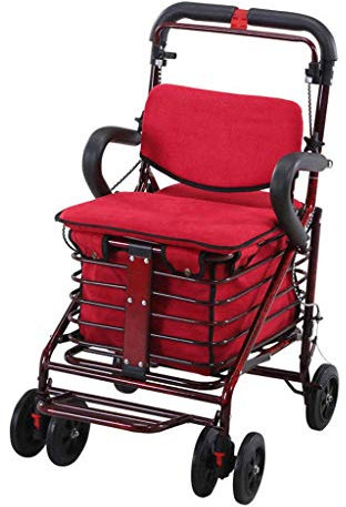 XCSZWTY Carro De Compras Carro De Acero Al Carbono, Carro De Compras Plegable De Primera Calidad con Rueda Giratoria Y Bolsa De Franela Carro Viejo Utilitario Andador De Cuatro Ruedas Cochecito para