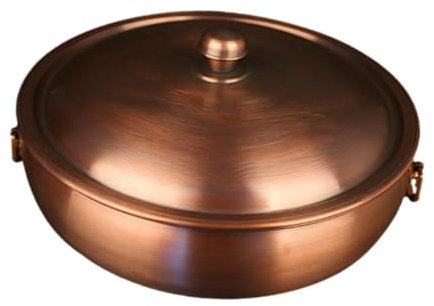 Gralara Multifunktionaler Kupfertopf, idealer Suppentopf für Gastronomie und Haushalte mit Induktions- und Gasherd, 24cm mit Trennwand