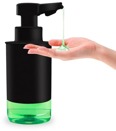 Mamiddle Seifenspender Automatisch mit Sensor Infrarot Seifenspender Elektrischer IPX5 Wasserdicht Type-C Aufladung mit Sensor Infrarot Bewegungssensor für Küche & Bad (Flüssigetyp - Schwarz Acryl)