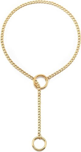 RWQIAN justerbar slip-kedja damer hjärta/O-ring/lås slip kedja punk gotiska kubanska halsband silver/guld/svart smycken Y-halsband 60 – 34 tum, 26 cm / 26 inches, Rostfritt stål